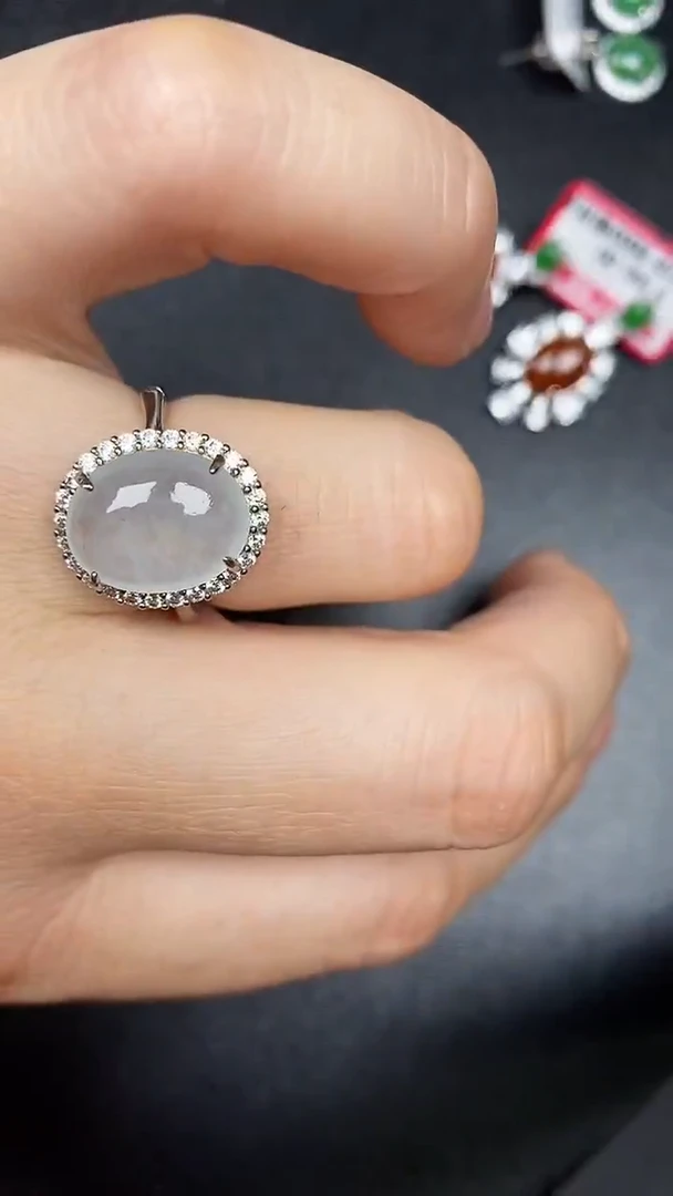 银S925镶嵌戒指翡翠5400