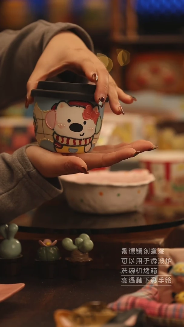 陶瓷景德镇可爱陶瓷釉下彩绘设计师款