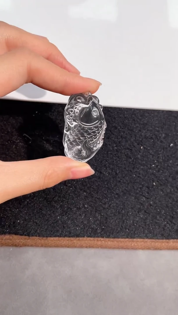 【闪购商品】水晶颈饰未镶嵌白水晶年年有鱼吊坠