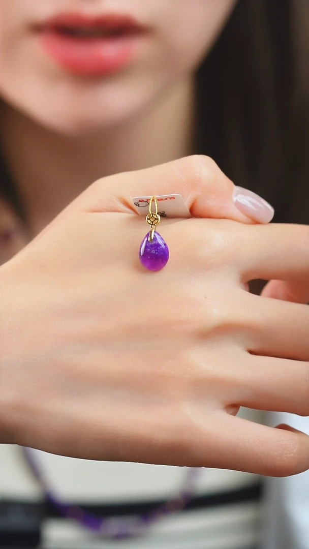 18K金镶嵌苏纪石（舒俱来）吊坠(不含链)1