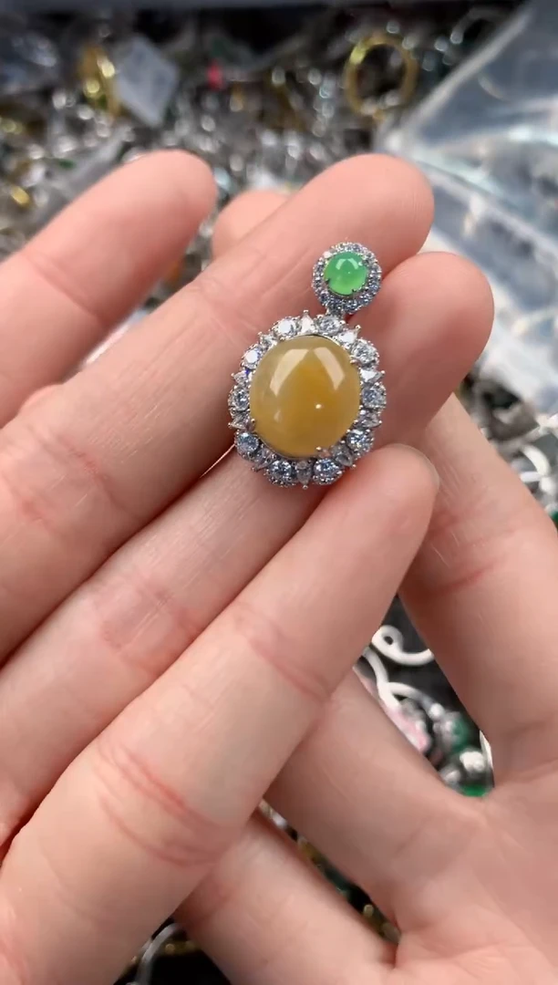 银S925镶嵌戒指翡翠333   10