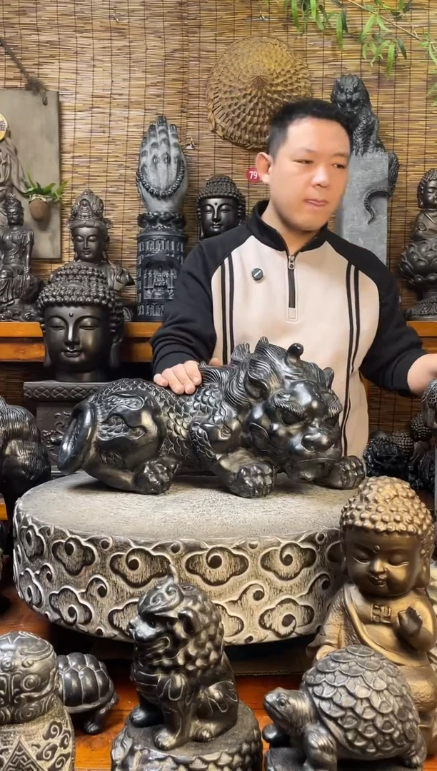 石材50趴貔貅天然青石雕刻