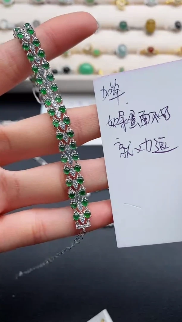 银S925镶嵌戒指翡翠凡*22222222+10