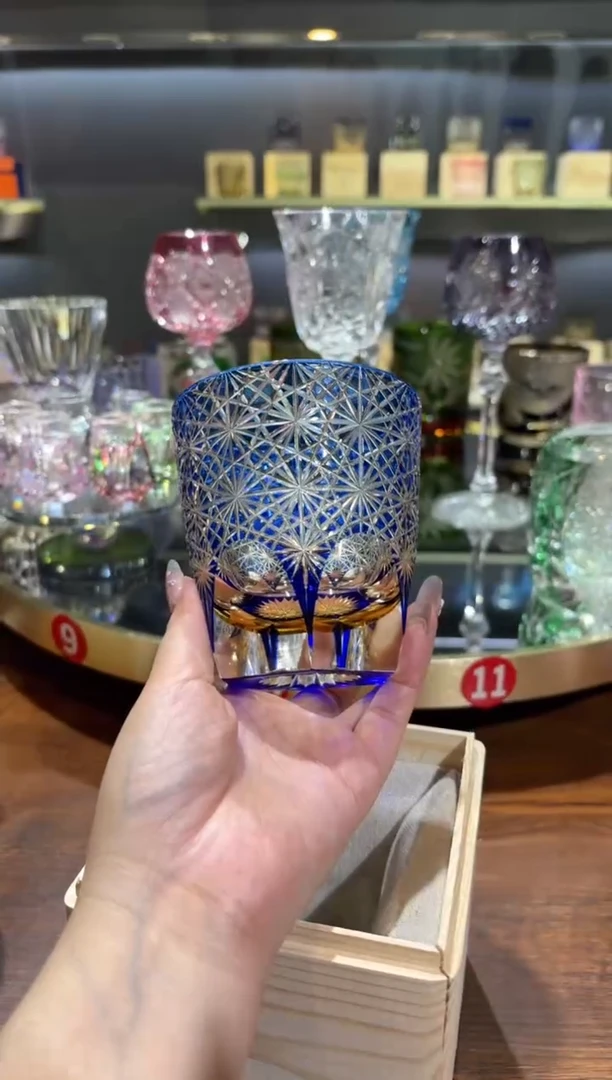 宽口款水晶玻璃直播间活动单只 精品蓝雏菊