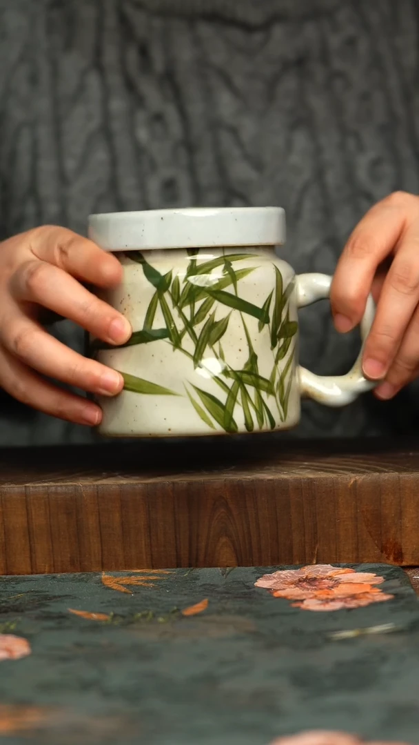 杯釉下彩手工手绘同款陶器