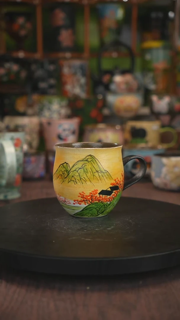 紫砂油画手绘釉下彩