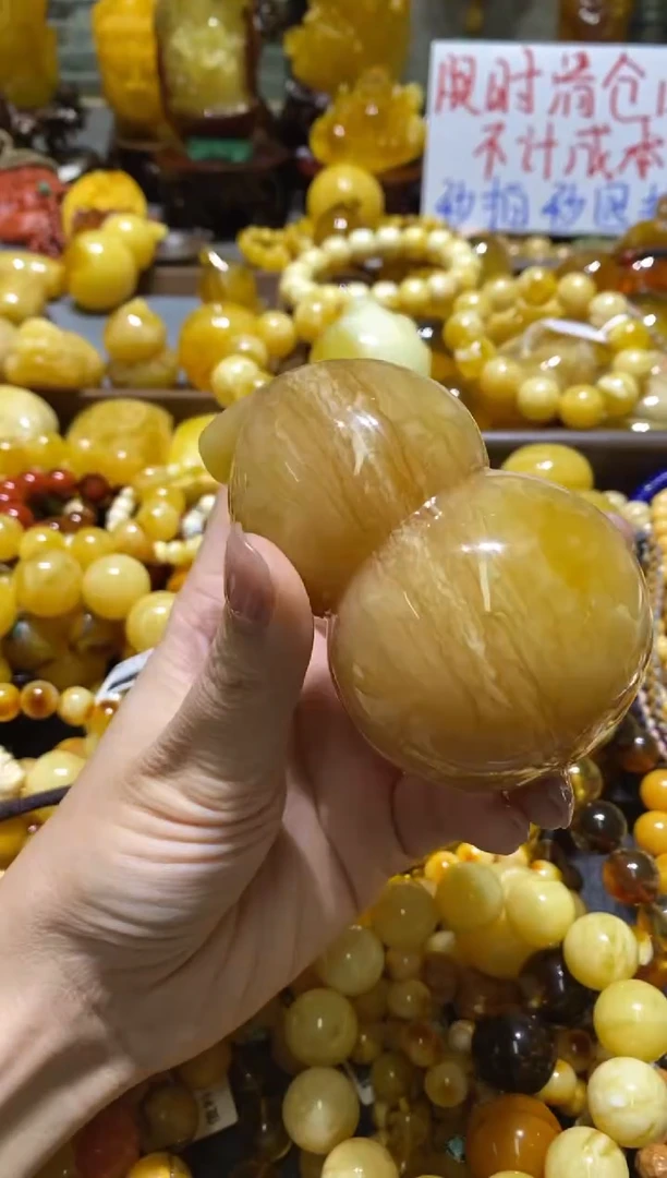 裸石蜜蜡未镶嵌可**?浓实咖千层虎皮纹大葫芦
