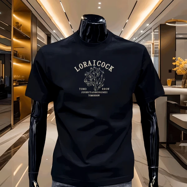 【专柜正品】短袖重磅纯棉印花圆领T恤时尚百搭夏季潮牌休闲半袖