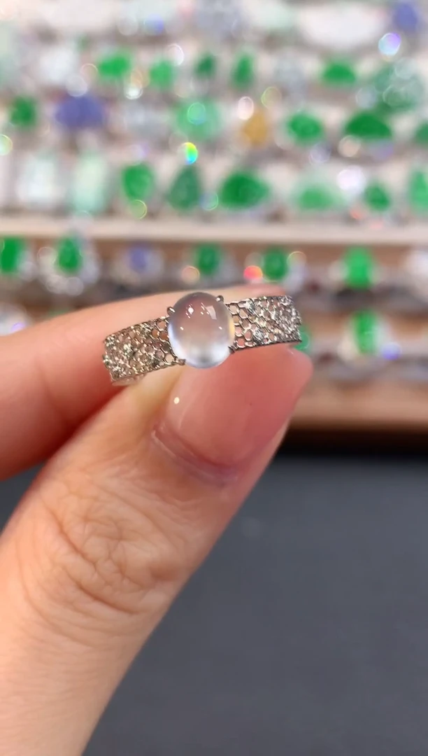 18K金镶嵌戒指翡翠a33