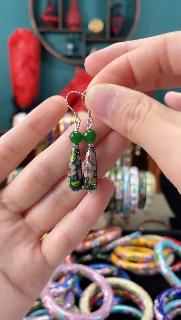 景泰蓝非遗手工耳环