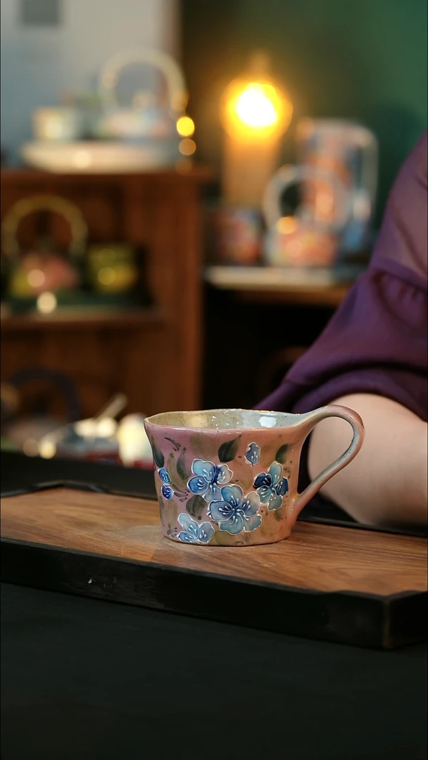 杯手绘心瓷陶瓷浮力