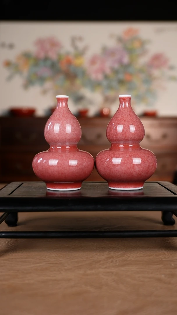 瓶豇豆红景德镇纯手工陶瓷