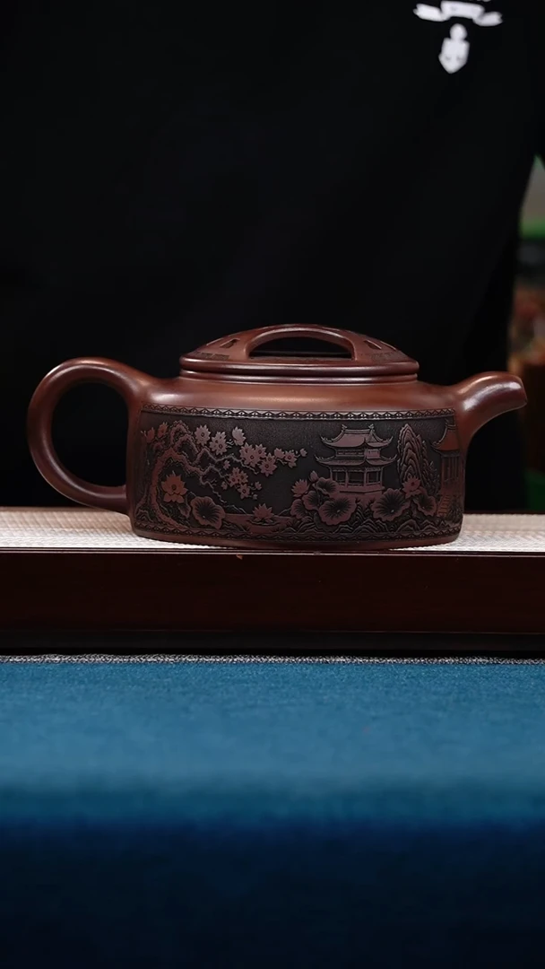 茶壶紫砂石红牛盖莲子