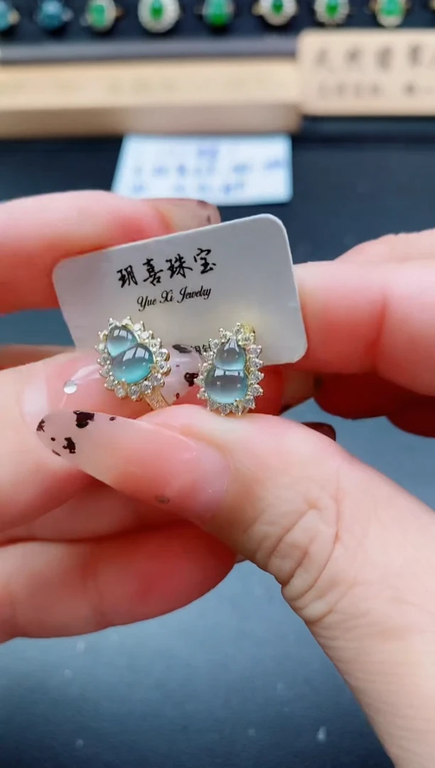 银S925镶嵌戒指翡翠1