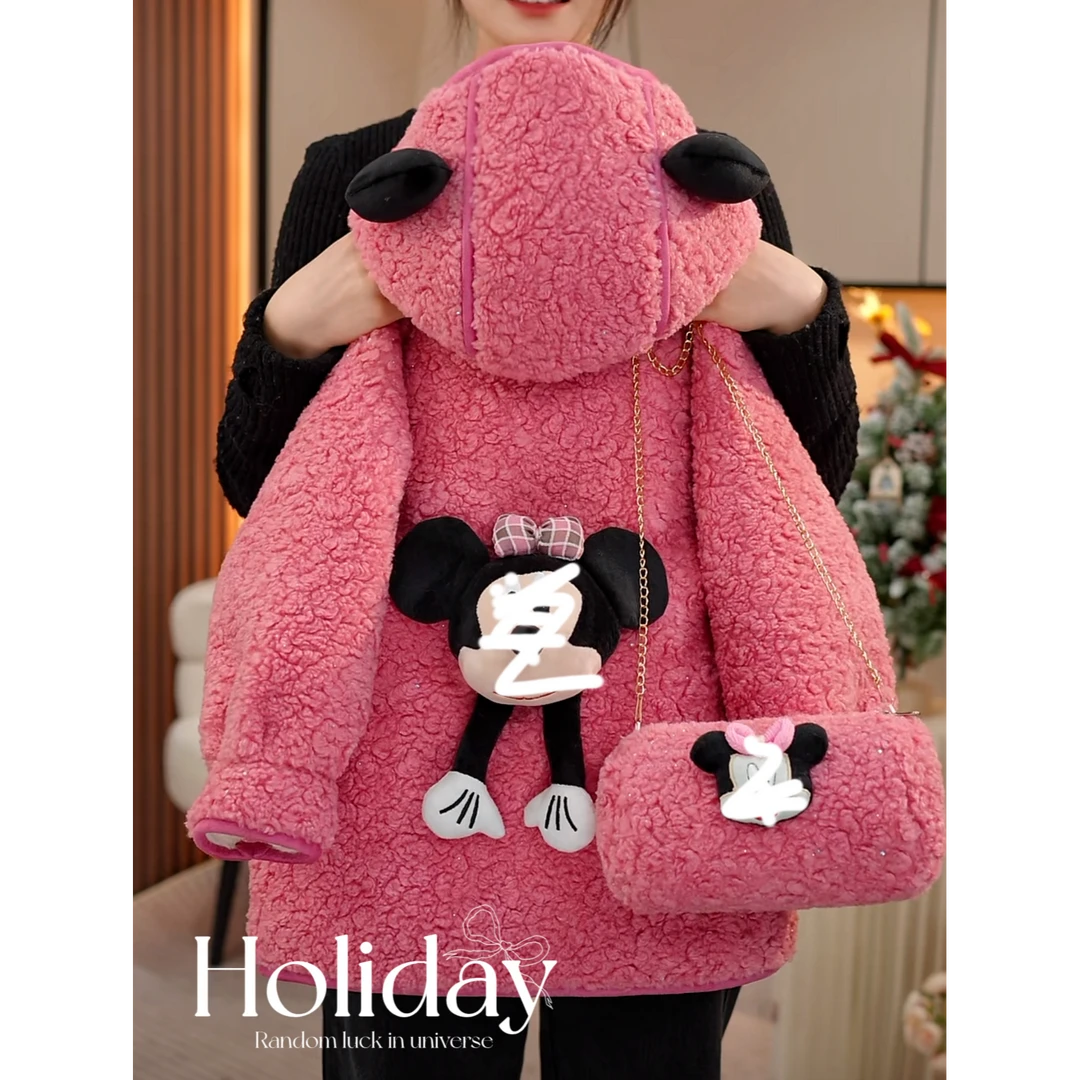 现货-女童新年冬装2024新款洋气加绒加厚中长款呢子外套