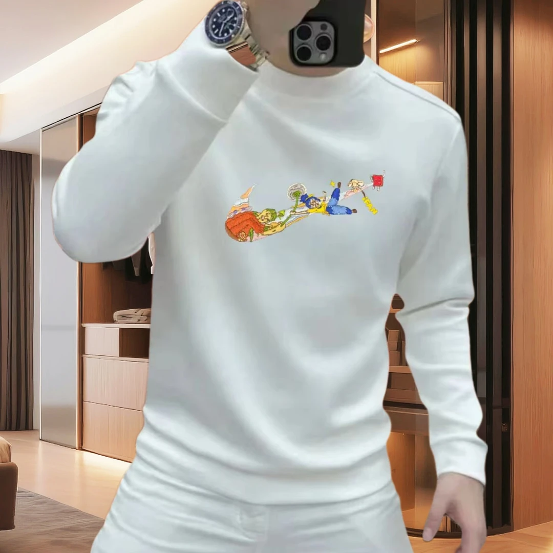 秋冬时尚卫衣新款潮牌休闲百搭印花圆领套头卫衣男士青年网红长袖