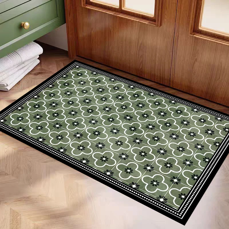 新款入户门垫法式复古轻奢吸水防滑硅藻泥垫浴室玄关厨房满铺地垫