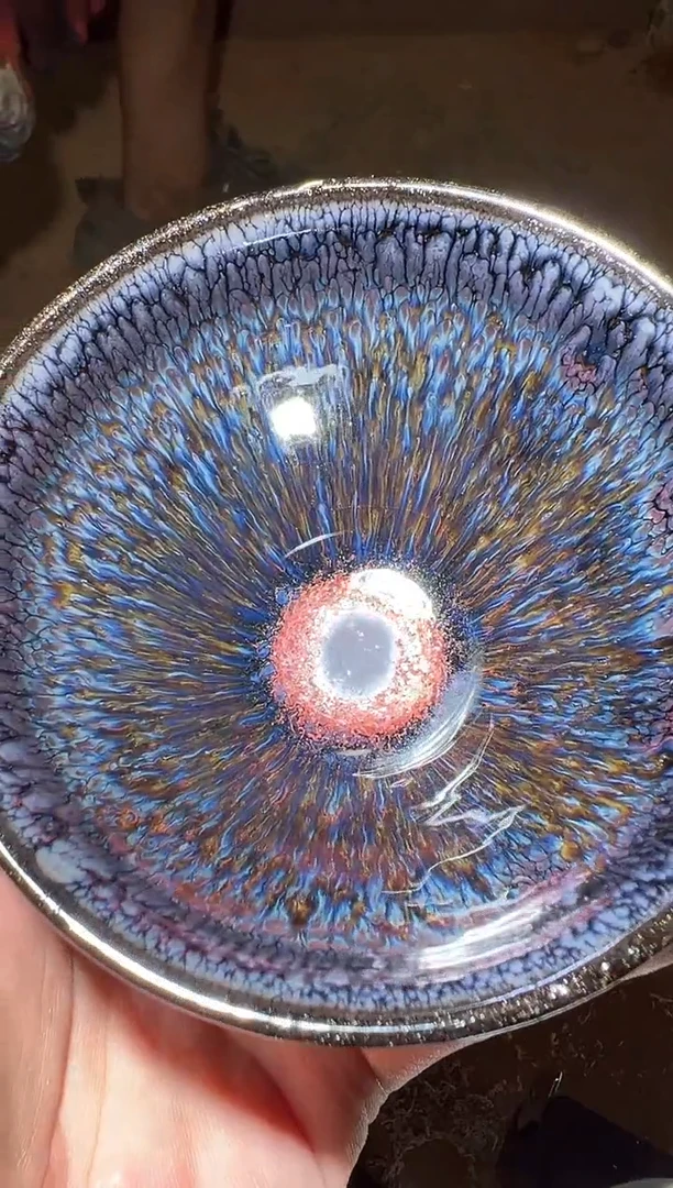 茶盏24叶明龙窑柴烧开窑瑕宝360