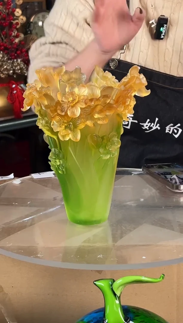 古法琉璃水仙花瓶
