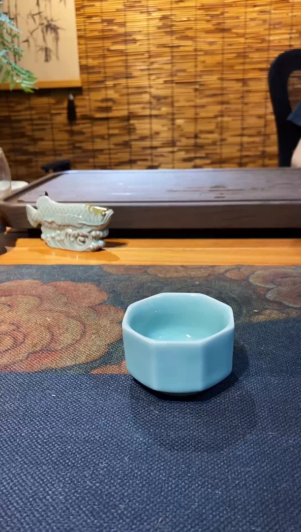 山隐青瓷气烧杯子 八方杯  粉青杯 20CC