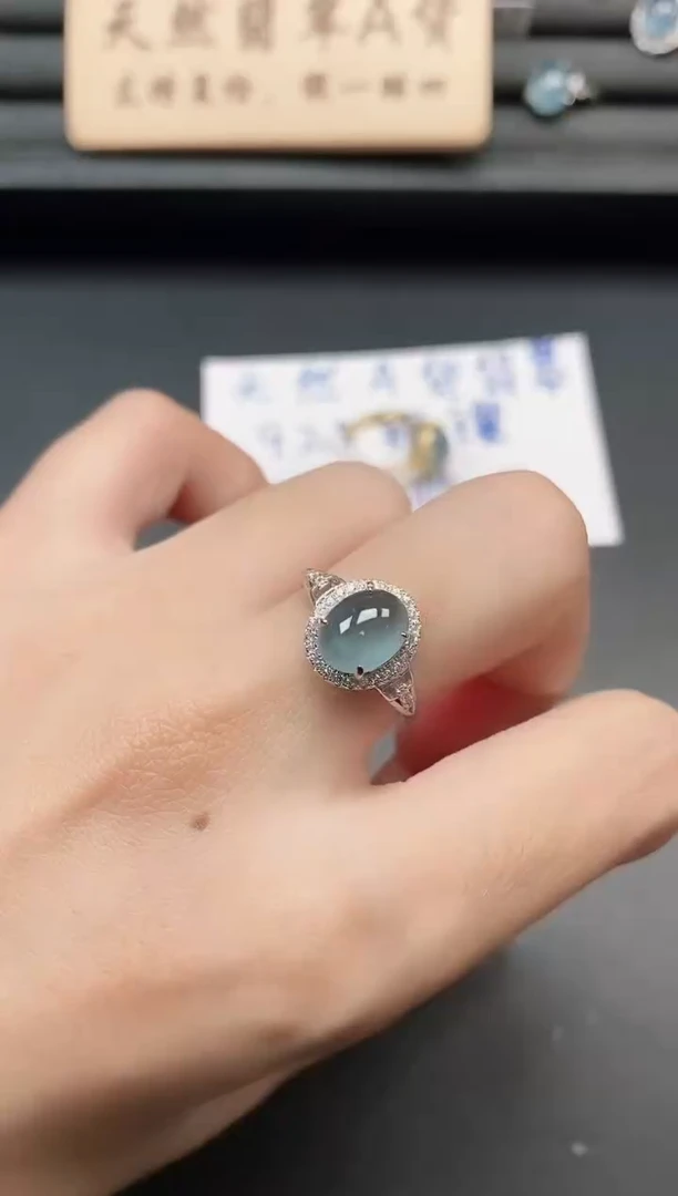 银S925镶嵌戒指翡翠11111