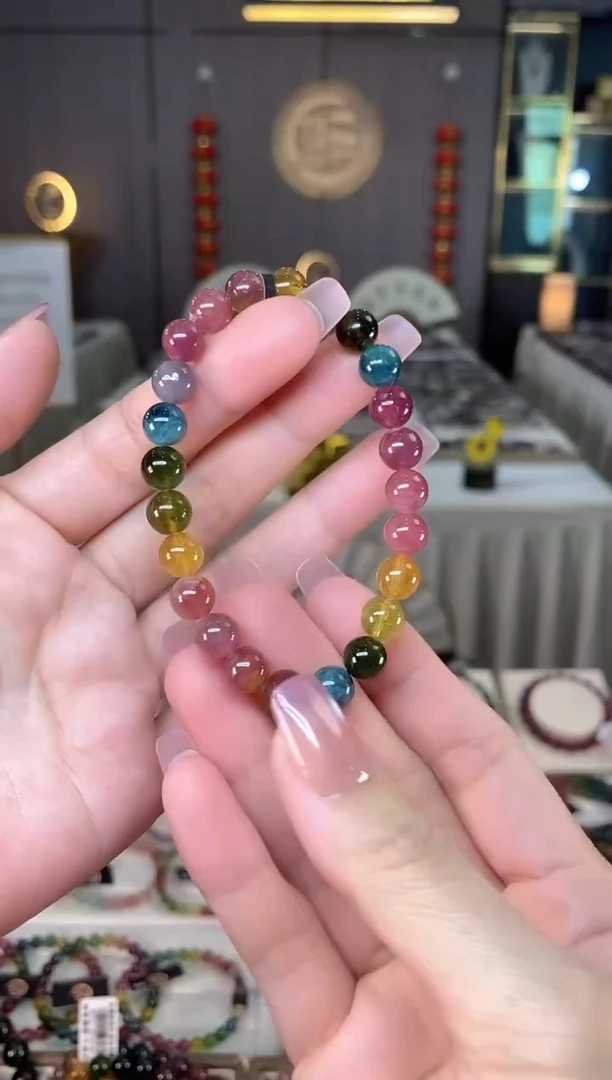 未镶嵌老矿碧玺单圈手串7mm+碧玺hon多样性发一条