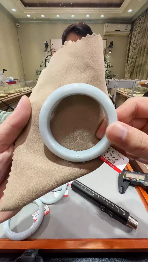 纯天然缅甸A货翡翠手镯53-54mm-1-157号