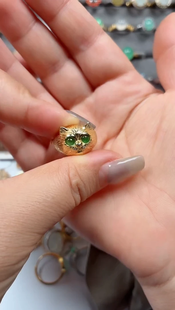 银S925镶嵌戒指翡翠.