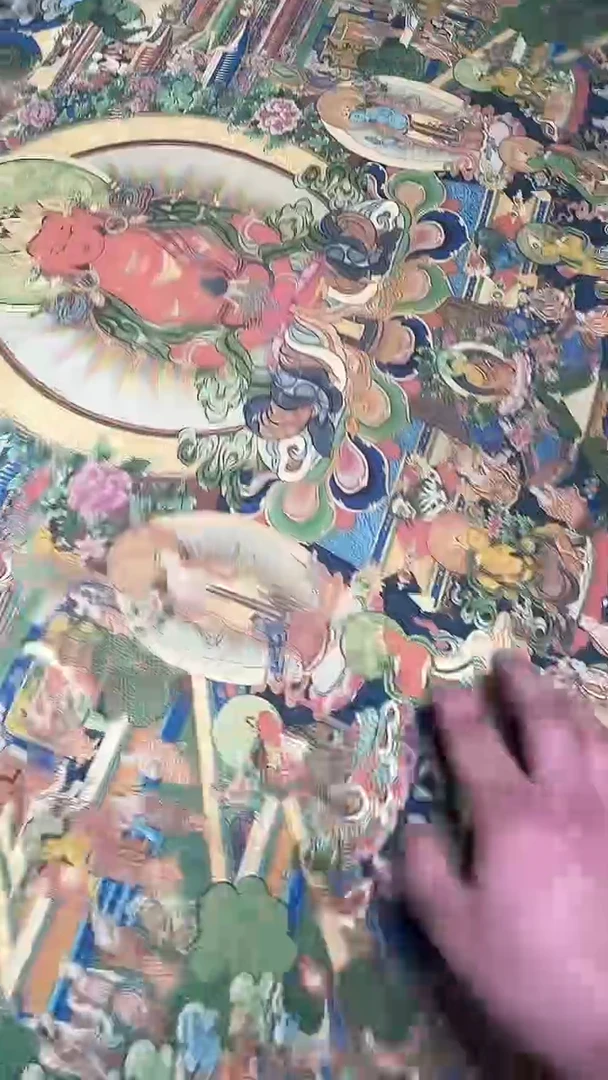 卷轴画【主播精品】高端卷轴画——唐卡无量寿佛AA55