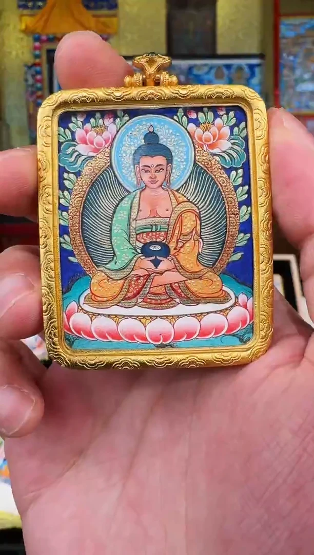 吊坠年终福利纯手绘唐卡阿弥