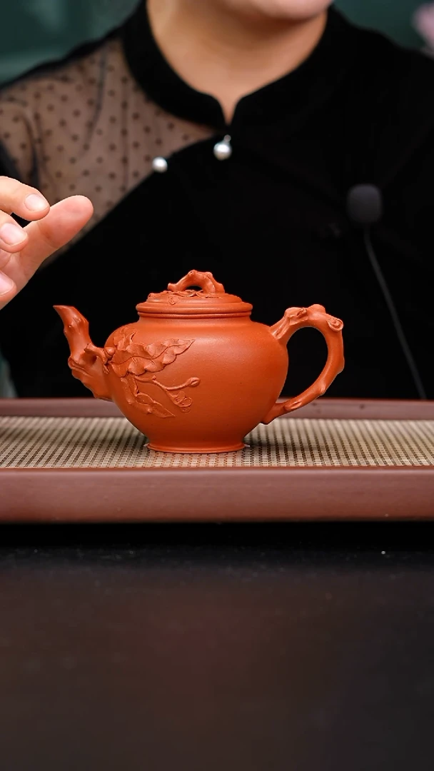 茶壶紫砂黄龙山大红泥桃报春290
