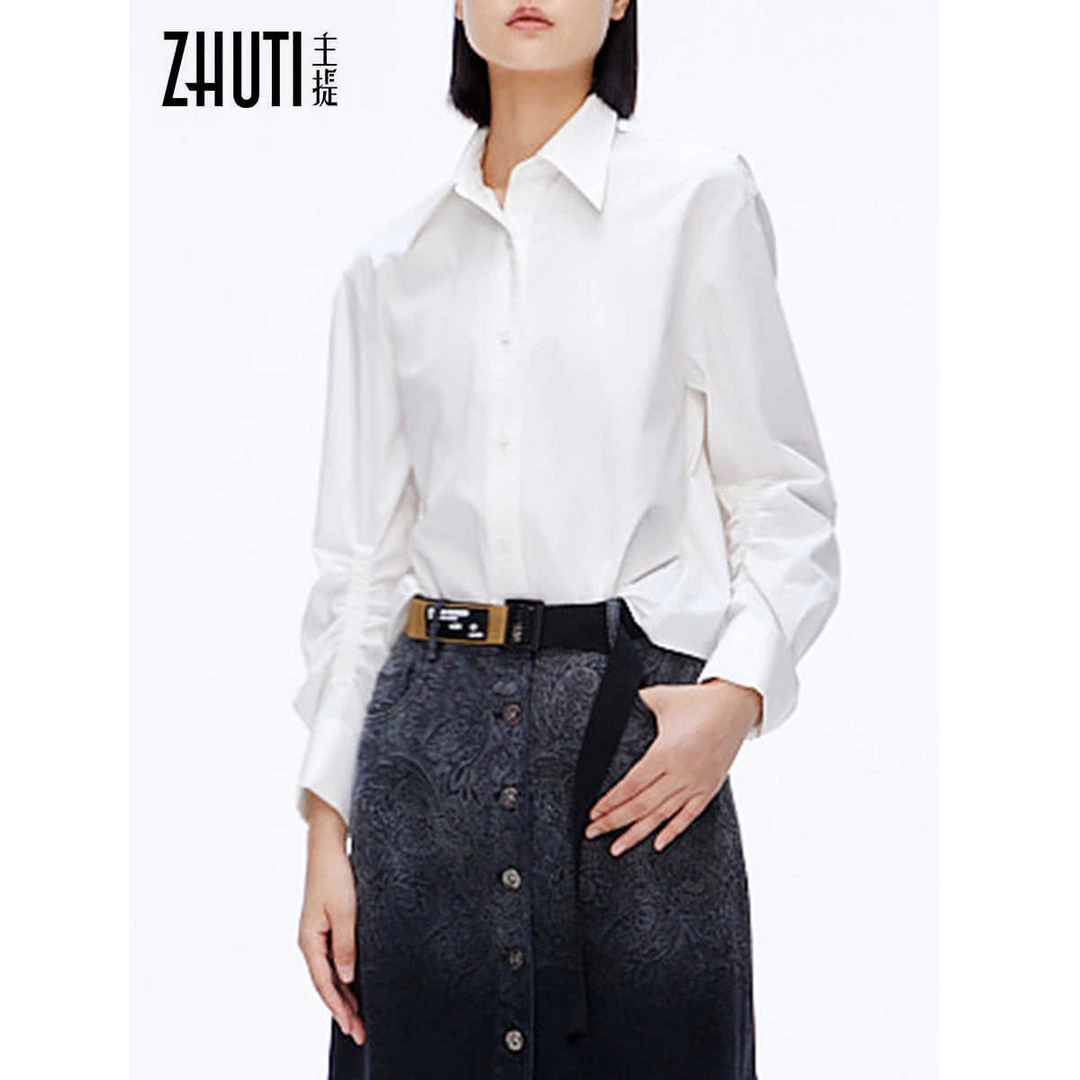 主提秋季女装新款专柜同款气质优雅高级时尚简约通勤轻奢衬衫
