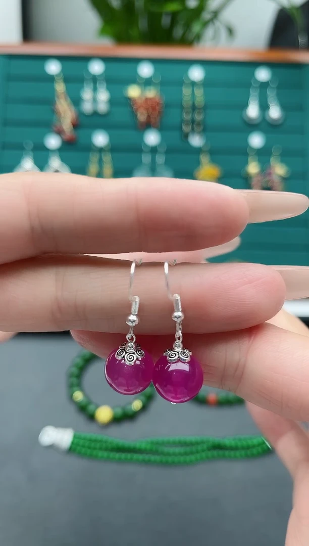 【闪购商品】南红玛瑙耳饰银S925镶嵌162