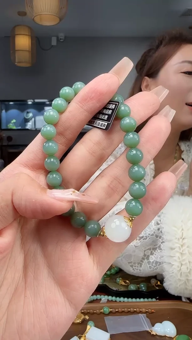 手链18K金镶嵌和田玉1