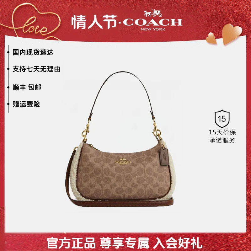 COACH/蔻驰官方正品女士TERI包时尚链条包单肩腋下包情人节礼物