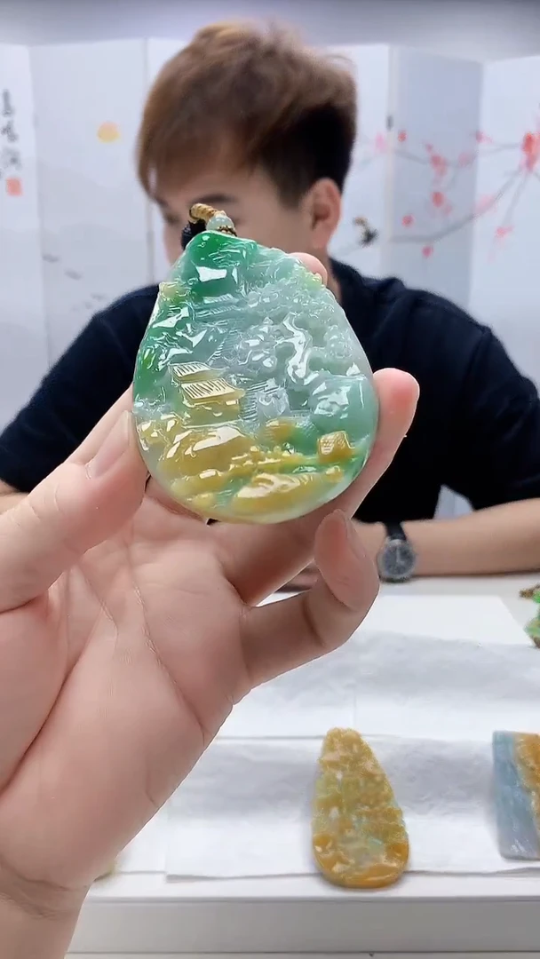 定制翡翠未镶嵌4868bb-毛货挂件88