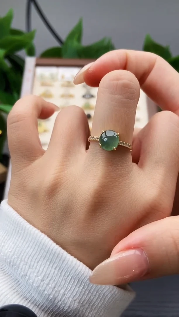 银S925镶嵌戒指翡翠12