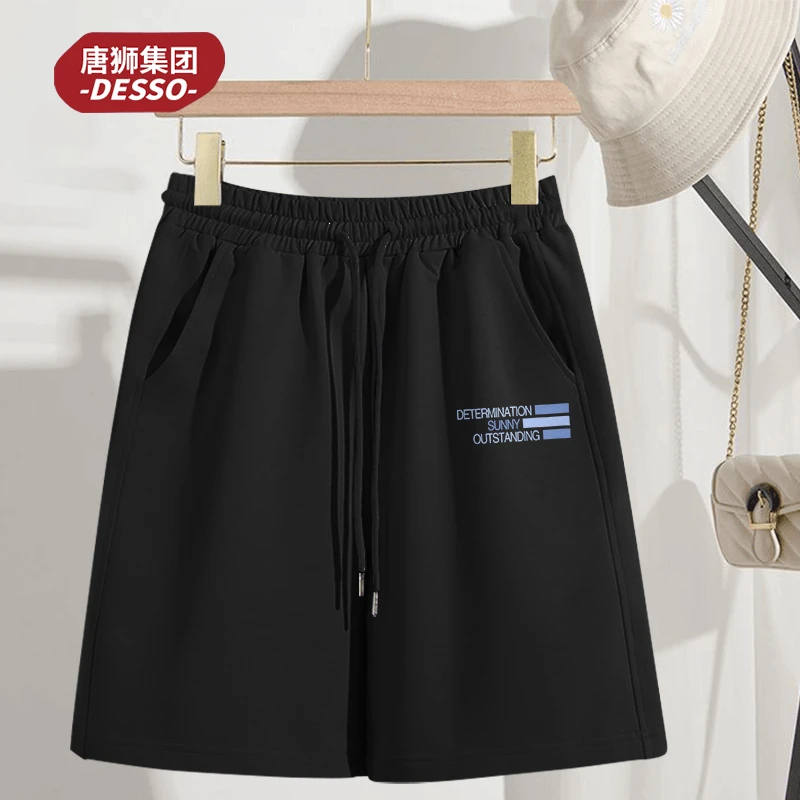 唐狮集团Desso纯棉短裤女款爆款2025新款宽松休闲运动垂感五分裤