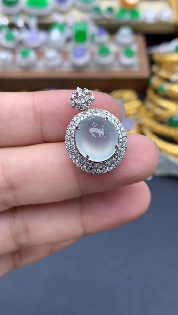 翡翠18K金镶嵌颈饰541-春日珠宝