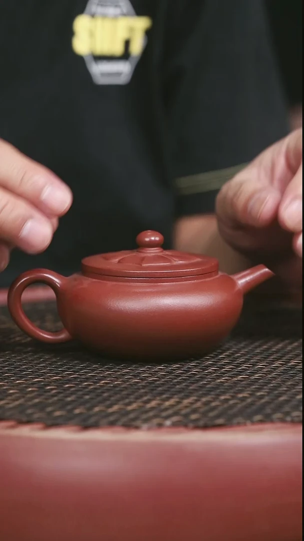 茶壶紫砂1号全手工小红泥梵莲150CC