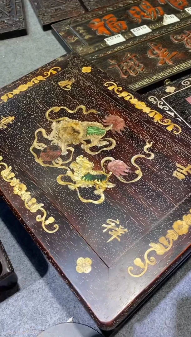 香榧木紫檀拆件雕刻板以直播间实物为准微瑕老物件