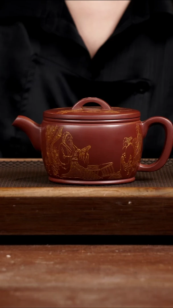 茶壶紫砂枣红泥汉瓦470CC