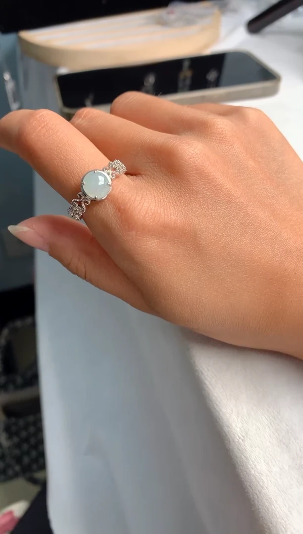 【闪购商品】翡翠戒指银S925镶嵌1号