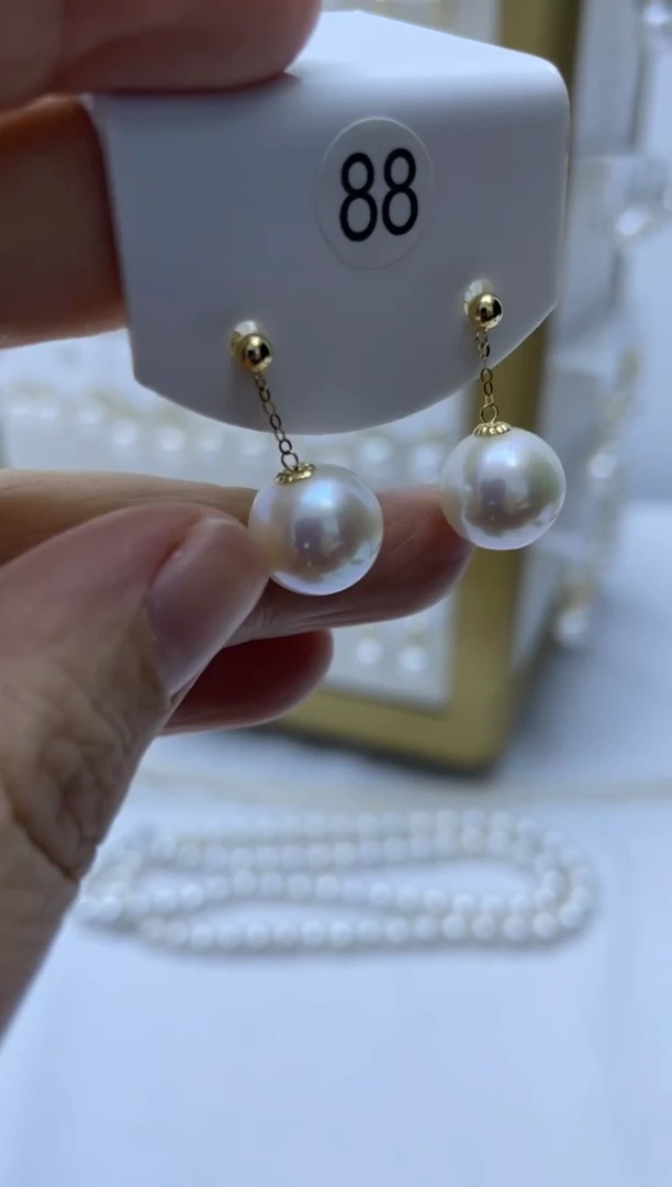 18K金镶嵌耳饰淡水珍珠88