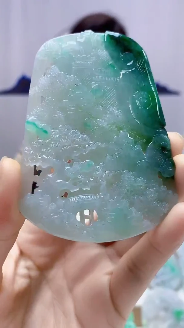 未镶嵌定制翡翠4829DD-毛货挂件140