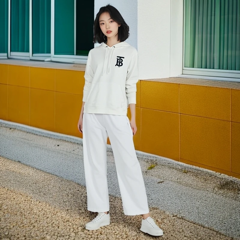 99新 BURBERRY/博柏利 卫衣/TB印花连帽长袖抽绳/XS码/0001931
