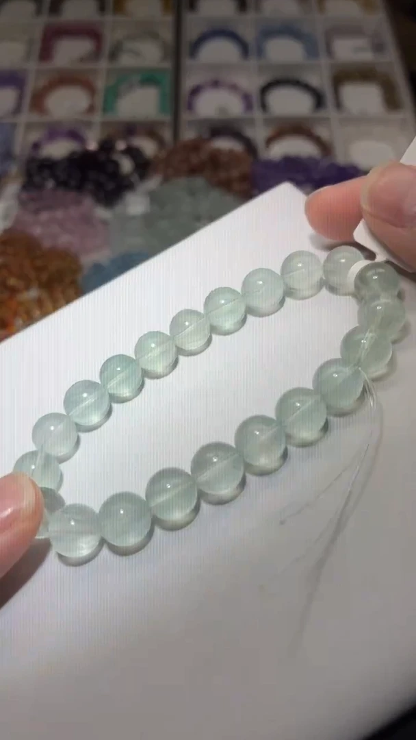 未镶嵌手串水晶绿兔毛萤石9M+