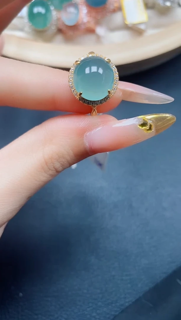 【闪购商品】翡翠戒指银S925镶嵌翡翠