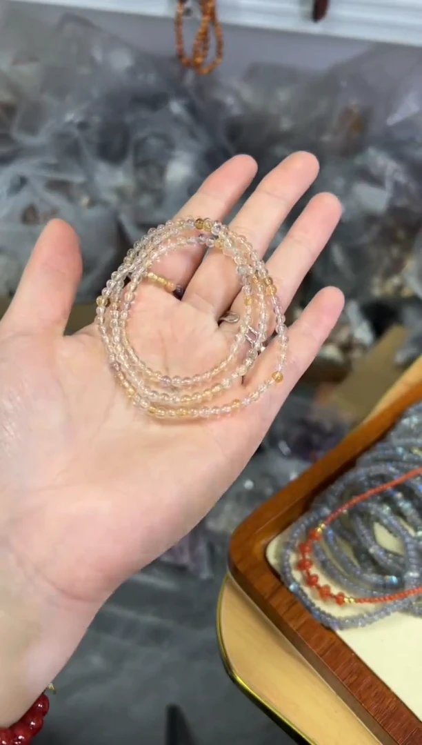 【闪购商品】水晶手链未镶嵌紫黄晶小米珠多圈手链[3667]