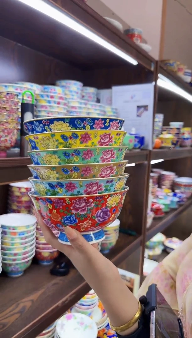 珐琅 6英寸面碗6个景德镇陶瓷